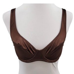 Skims Stretch Satin Scoop Back Underwire Bra Smoky Quartz NWT New 34C